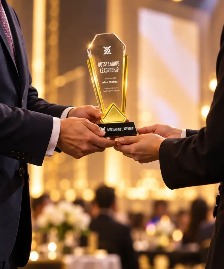 Corporate crystal award presentation ceremony Dubai