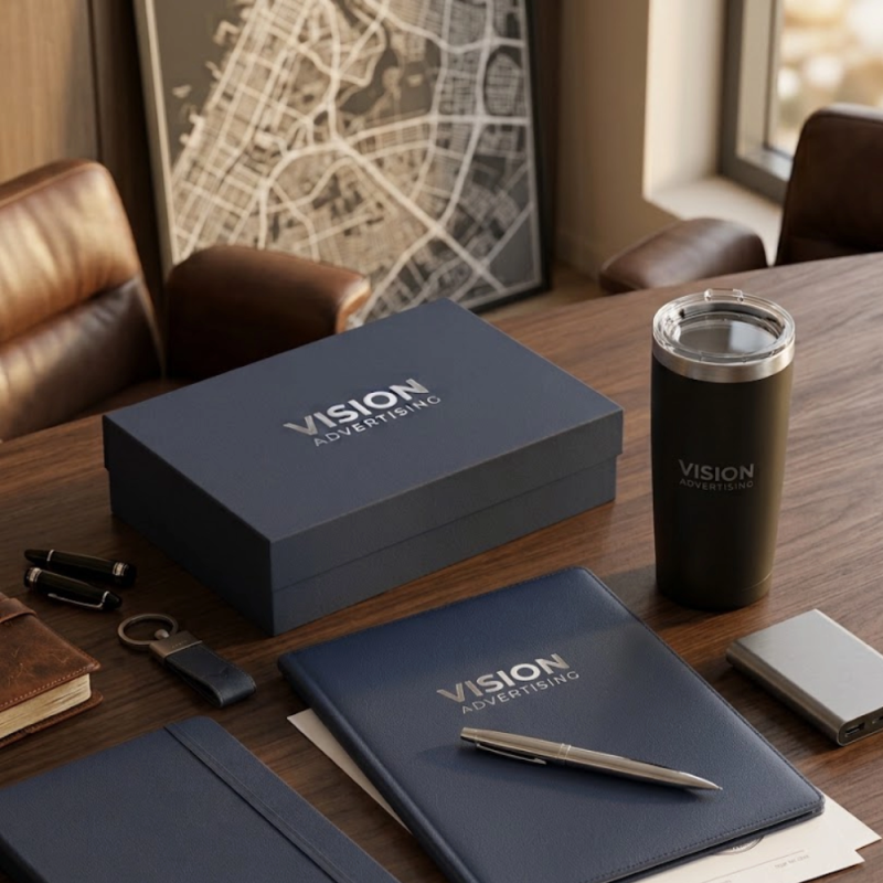Customized corporate gifts with Vision Advertising branding