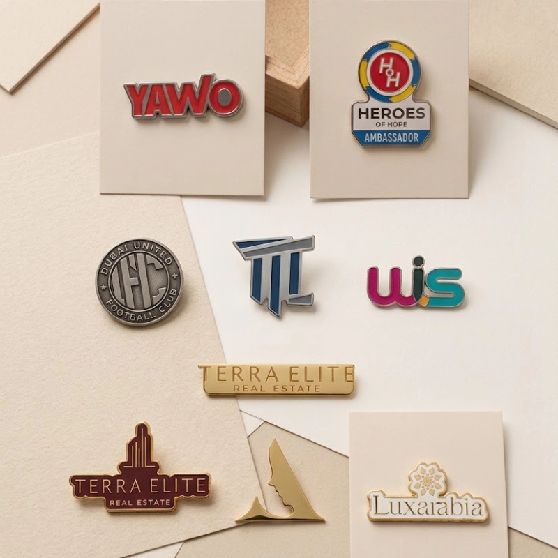 Custom lapel pins for corporate businesses, events and organisations in Dubai