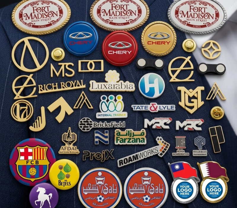 Custom logo and enamel lapel pins for businesses in Dubai
